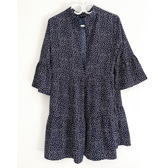 MinkPink • Breezy Babydoll Dress • Sz M • Navy Blue w White • Trapeze • Like New - Picture 10 of 11
